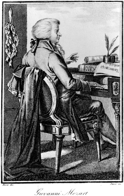 Wolfgang Amadeus Mozart , østerriksk komponist, c1784-1827 av Giovanni Antonio Sasso