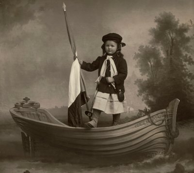 Portrett av Lidia Mastracchio med flagg av Phillipe de Marlier