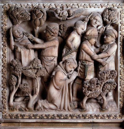 Representasjon av martyren til Peter av Verona av Giovanni Balduccio