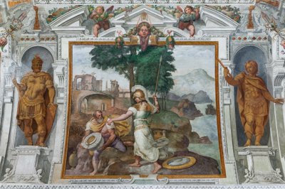 Ulysses og Minerva, ca. 1560 (fresco) av Giovanni Battista Castello