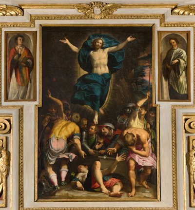 Kapellet til Vår Frue av folket, andre span sørsiden, Giovan Battista Trotti kalt Malosso, oppstandelse 1594 av Giovanni Battista Trotti