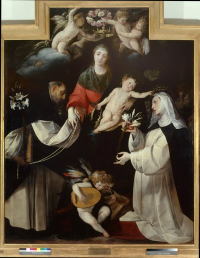 Madonna av rosenkransen av Giovanni Battista  Crespi