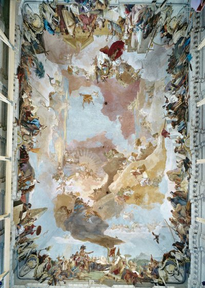 Deckenfresko im Treppenhaus der Würzburger Residenz von Giovanni Battista (1696-1770) Tiepolo