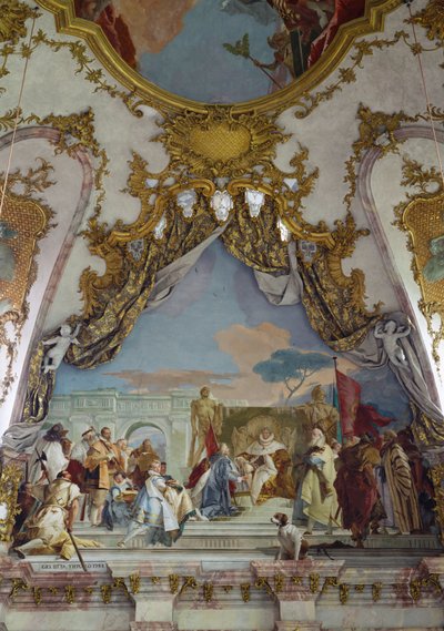 Detail des Deckenfreskos, Kaisersaal, Würzburger Residenz von Giovanni Battista (1696-1770) Tiepolo
