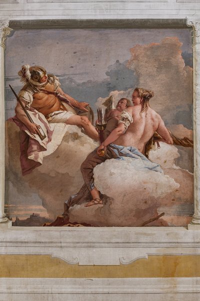 Gästeunterkunft, Raum des Olymp: Mars, Venus und Eros von Giovanni-Battista Tiepolo
