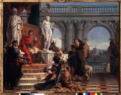 Maecenas presenterer kunsten for Augustus. Caius Cilnius Maecenas (eller Mecene) (ca. 70 f.Kr.-8. f.Kr.) romersk politiker som viet sin formue og innflytelse til å fremme kunst og bokstaver blant av Giovanni Battista Tiepolo