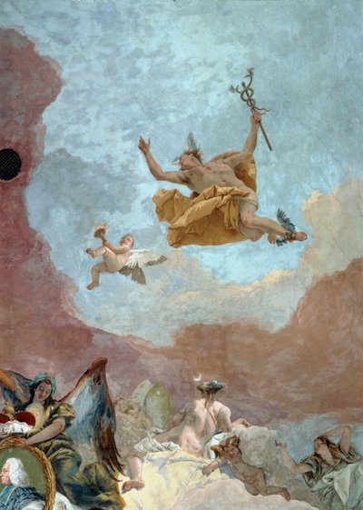 Merkur, gudenes budbringer … (freske) av Giovanni Battista (1696-1770) Tiepolo
