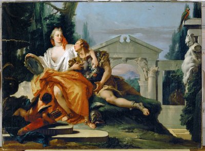 Rinaldo under Armidas fortryllelse. Fra Torquato Tassos (maleri på lerret) av Giovanni Battista (1696-1770) Tiepolo