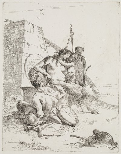 Satyrfamilie mit dem Obelisken, Venedig, c.1765 von Giovanni Battista Tiepolo