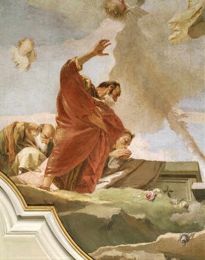 Assumption, av Giovanni Battista Tiepolo (1696-1770), fresco, Detail, Oratory of Purity, Udine av Giovanni Battista Tiepolo