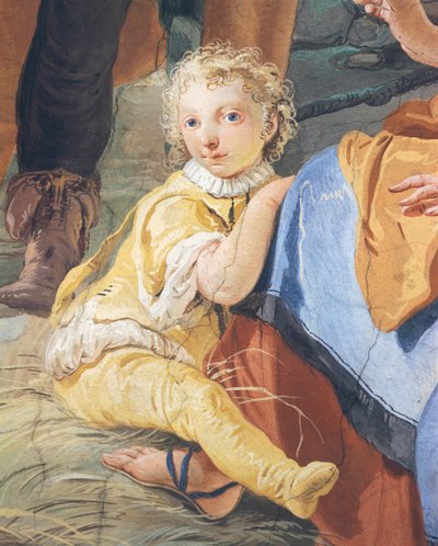 Barn, av Giambattista Tiepolo (1696-1770), freskomaleri, Erkebiskopens palass, Udine, Italia av Giovanni Battista Tiepolo