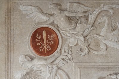 Detail des Freskos, aus dem Raum der Aeneis in der Palazzina von Giovanni Battista Tiepolo