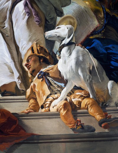 Zwerg und Hund (Detail) von Giovanni Battista Tiepolo