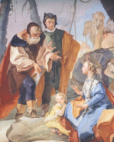 Fresker i galleriet til erkebiskopens palass i Udine av Giambattista Tiepolo (1696-1770), detalj av Giovanni Battista Tiepolo
