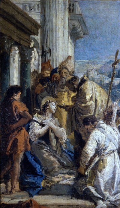 Giovanni Battista Tiepolo: Die Kommunion der Heiligen Lucia. Museo del Castello. Mailand von Giovanni Battista Tiepolo