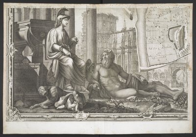 Figurer og skulpturer, fra Nuova Pianta di Roma, brakt frem i lyset av G. Nolli av Giovanni Battista (after) Nolli