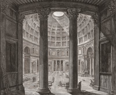 Interiør av Pantheon, Roma, Italia. Piranesi. av Giovanni Battista (after) Piranesi