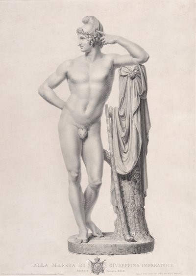 Paris lener seg på en trestubbe, 1817. av Giovanni Battista Balestra