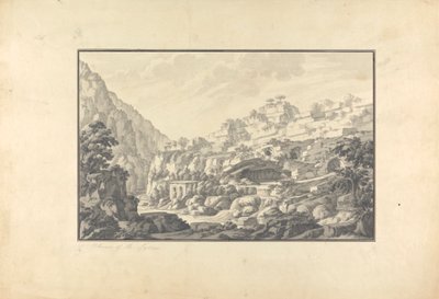 Utsikt over kilden til Lycus-elven (Nahr el-Kelb) av Giovanni Battista Borra