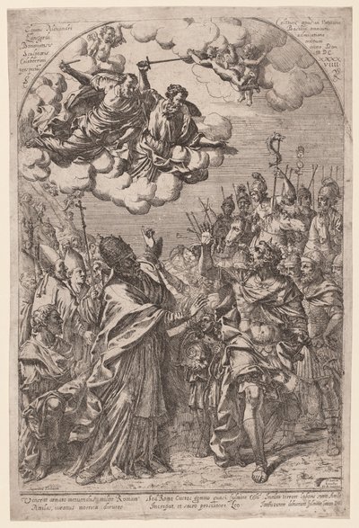 Attila ved portene til Roma av Giovanni Battista Bracelli, after Alessandro Algardi