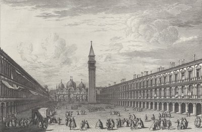 Piazza San Marco ser mot basilikaen og Campanile, 1763., 1763. av Giovanni Battista Brostoloni