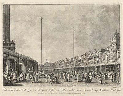 Prosesjon på Corpus Christi-dagen på Piazza San Marco, 17631766. av Giovanni Battista Brostoloni