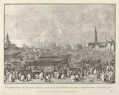 Dogen i Bucintoro avreise til Porto di Lido på Kristi himmelfartsdag, 17631766. av Giovanni Battista Brostoloni