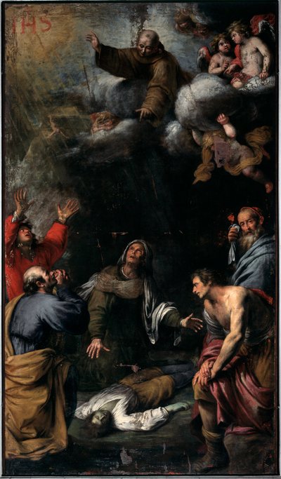 Miracle of St Bernardino of Siena (olje på lerret av Giovanni Battista Carlone
