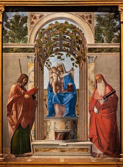 Tronet Madonna med Jesusbarnet mellom de hellige Jakob og Hieronymus, av Giovanni Battista Cima da Conegliano
