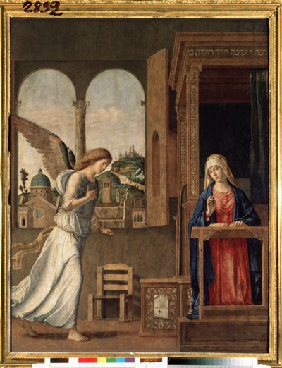 ""Bebudelsen"" (Bebudelsen) Maleri av Giovanni Battista Cima da Conegliano (ca. 1459-1517) 1495 Dim. 136x107 cm St. Petersburg, eremitasjemuseet av Giovanni Battista Cima da Conegliano