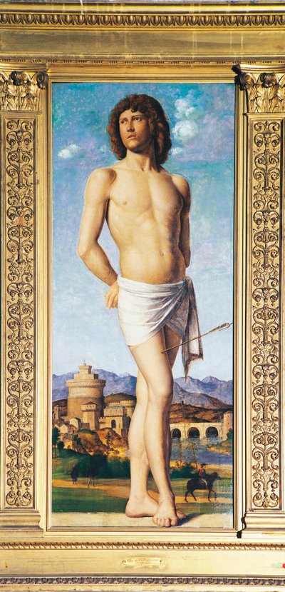 St Sebastian, ca. 1502 (olje på panel) av Giovanni Battista Cima da Conegliano