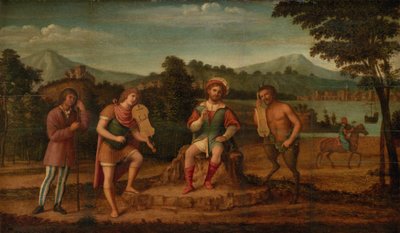 Midas-dommen. Musikalkonkurransen mellom Apollo og Marsyas av Giovanni Battista Cima da Conegliano