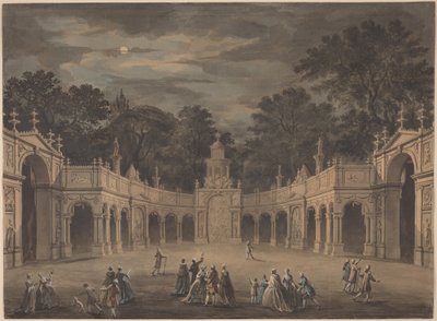 Utkast til illuminasjoner for å feire kong Georg IIIs fødselsdag av Giovanni Battista Cipriani