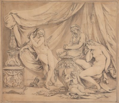 Design for et monument til minne om Michaelangelo av Giovanni Battista Cipriani