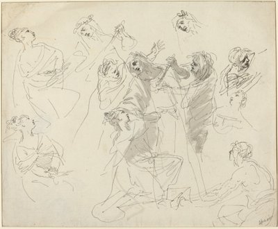 Figurstudier [recto] av Giovanni Battista Cipriani