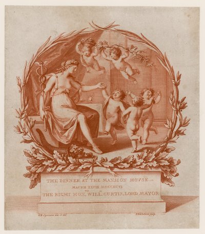 Invitasjon til middag på Mansion House, London, 28. mars 1796 (gravering) av Giovanni Battista Cipriani