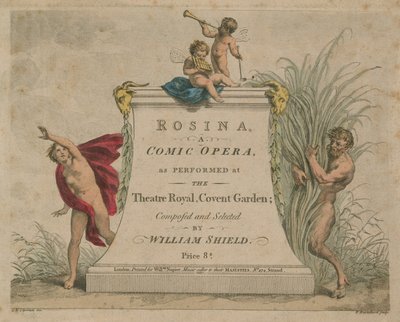 Rosina, en komisk opera fremført på Theatre Royal, Covent Garden av Giovanni Battista Cipriani