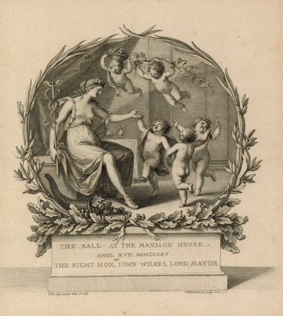 Billett til The Ball at the Mansion House, London, 17. april 1775 av Giovanni Battista Cipriani