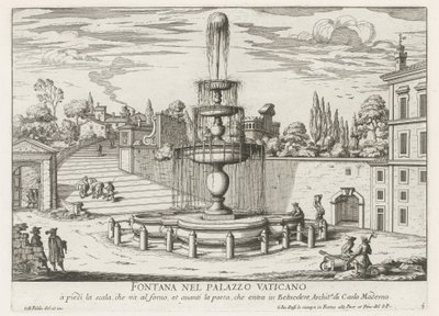 Fontene i Vatikanet Fontana nel Palazzo Vaticano (tittel på objekt) Fontane di Roma (serietittel) Fontenene i Roma (serietittel) av Giovanni Battista Falda