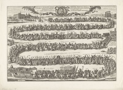 Prosesjon av pave Innocent XI til Johannes Lateran av Giovanni Battista Falda