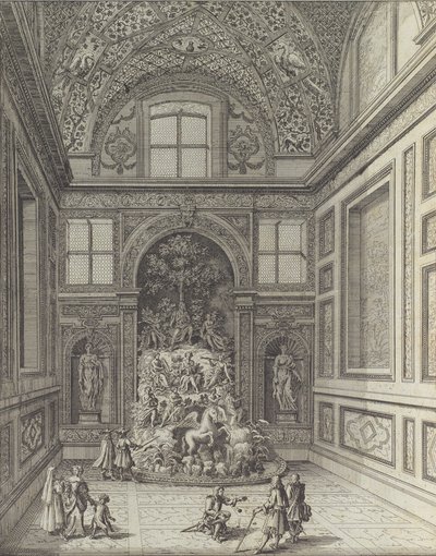 Stanza de Venti i Belvedere Theatre i Frascati ..., 1691 eller senere. av Giovanni Battista Falda