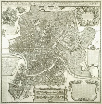 Byplan for Roma, 1730 av Giovanni Battista Falda