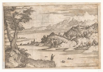 Peter går på vannet Landskap med scener fra Kristi liv (serietittel) av Giovanni Battista Fontana