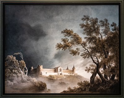 Landskap i stormen og slottet av Giovanni Battista Gubernatis