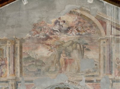 Mary Magdalene in the Desert, detalj av 3496121 (fresco) av Giovanni Battista Guerinoni