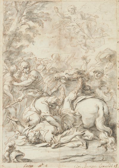 The Conversion of Saint Paul (grafitt og blekk på papir) av Giovanni Battista Lenardi