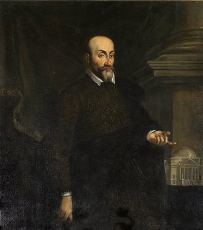 Portrett av Conte Mario Capra, av Maganza, Giovanni Battista (ca 1513-1586). Olje på lerret av Giovanni Battista Maganza