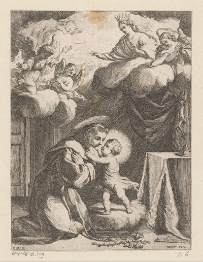 Den hellige Antonius av Padua forguder barnet av Giovanni Battista Mercati
