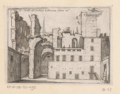 Resten van het Serapeum te Roma Kartille av kardinal di Fiorenza Leone XI (tittel på objekt) Gezichten op Roma (serietittel) Noen utsikter og perspektiver av ubebodde steder i Roma (serietittel) av Giovanni Battista Mercati