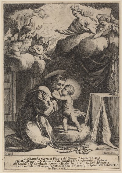 Den hellige Antonius av Padua av Giovanni Battista Mercati